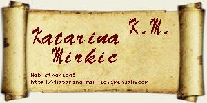 Katarina Mirkić vizit kartica